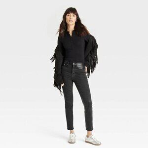 Universal Thread - Women's Mid-Rise Faux Leather 80's Slim Jeans Size 4R